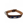 COLLAR CUERO ALAMO AZUL APLIQUE 55 CM.