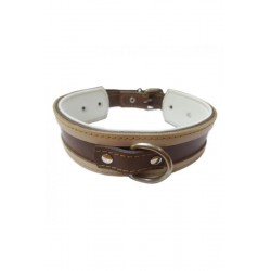 COLLAR GALGO MARRON BORDE NATURAL 35X4CM