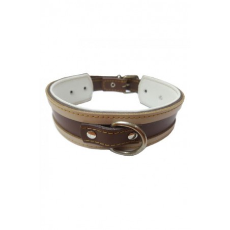 COLLAR GALGO MARRON BORDE NATURAL 35X4CM