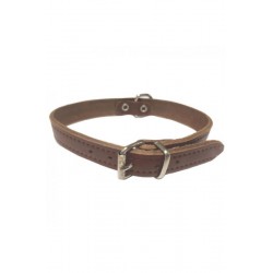 COLLAR CUERO LISO 12x300mm. MARRON