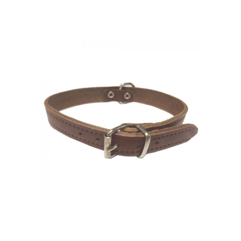 COLLAR CUERO LISO 12x300mm. MARRON