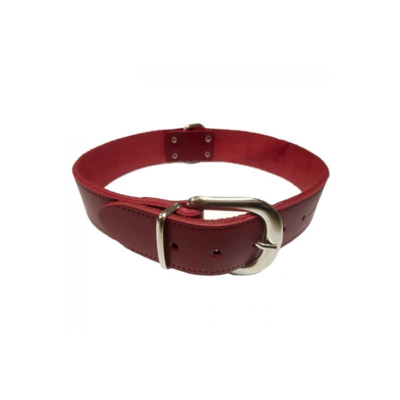 COLLAR CUERO LISO 35X650MM.ROJO