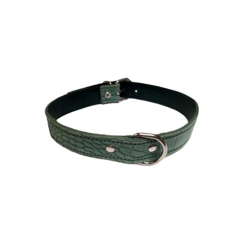 COLLAR PIEL LABRADO 20X450MM. VERDE