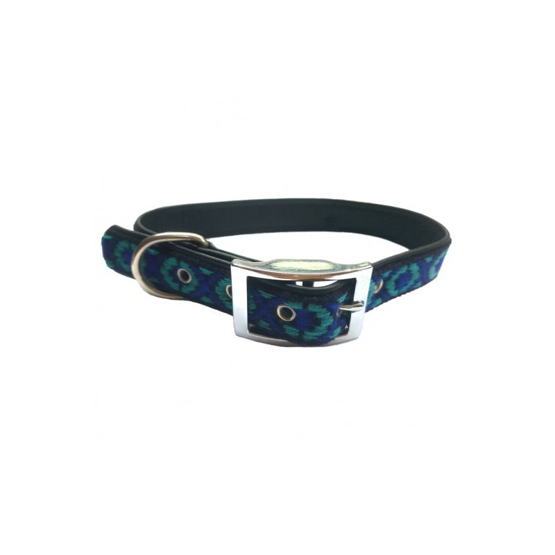 COLLAR CUERO COMBI 25x500mm. Azul