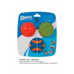 CHUCKIT SURTIDO PELOTAS 3PACK