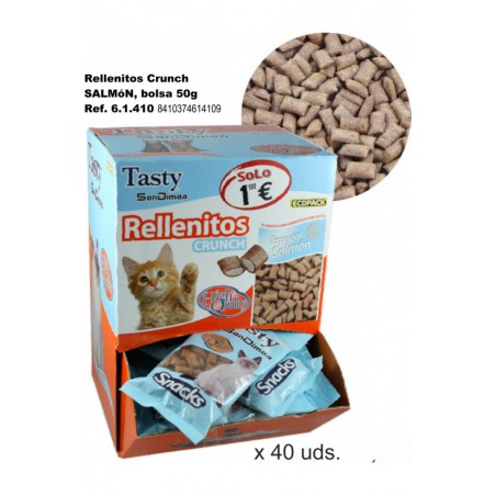 RELLENITO CRUNCH CAT SALMON BOLSA 50GR. C/40 BOLSAS