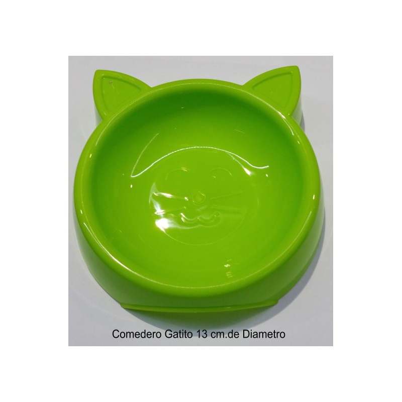 COMEDERO GATITOS 13CM.DIAMETRO. VERDE