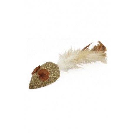 JUGUETE RATON CATNIP CON PLUMA 5 cm.