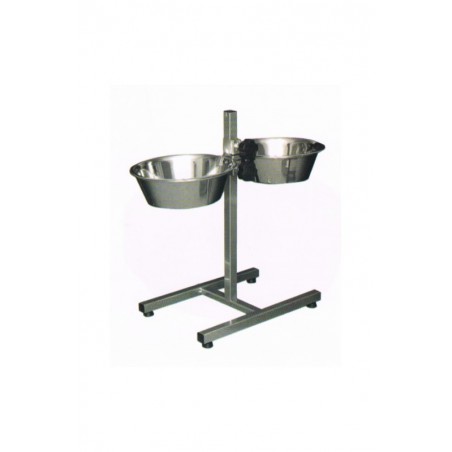 SOPORTE INOX.2 COMEDEROS 1,8 LTS.