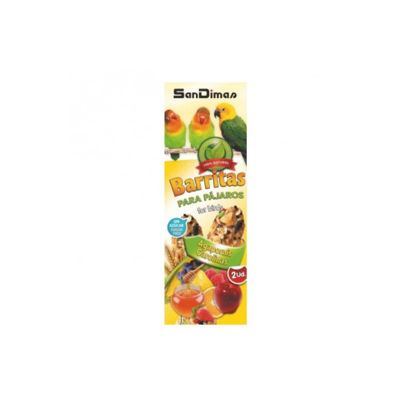 BARRITAS AGAPORNIS Frutas/Miel,90g.