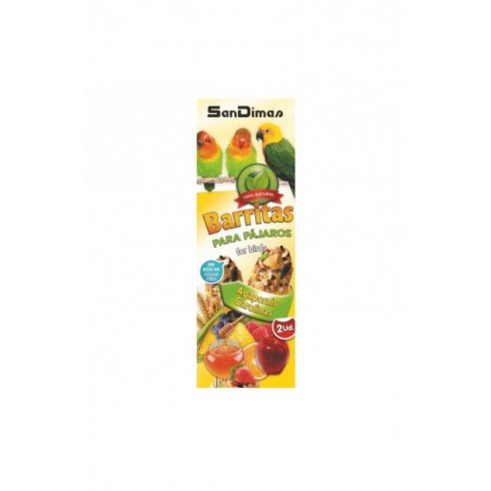 BARRITAS AGAPORNIS Frutas/Miel,90g.