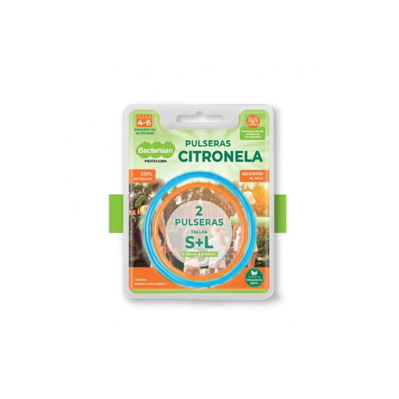 BACTERISAN PULSERAS CITRONELA 2 UDS.