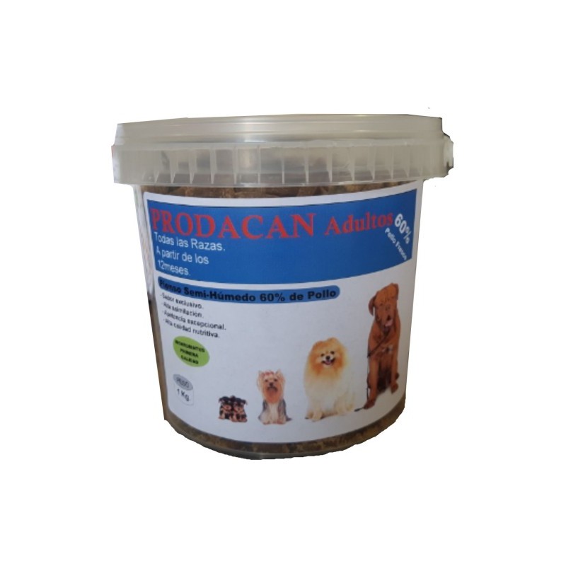 PRODACAN ADULTOS 1 KG. Alimento Natural Semi-Humedo