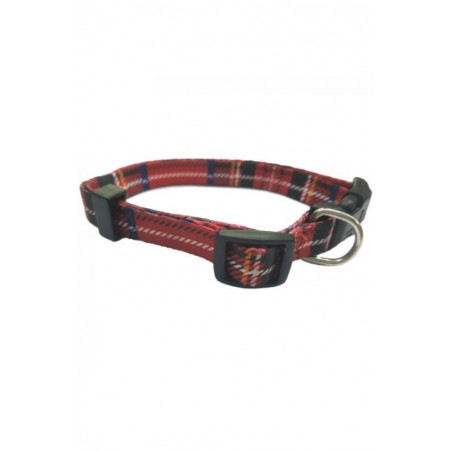 COLLAR NYLON 15 MM 25-35 CM ESCOCES ROJO