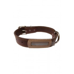 COLLAR CUERO BUZON MARRON...